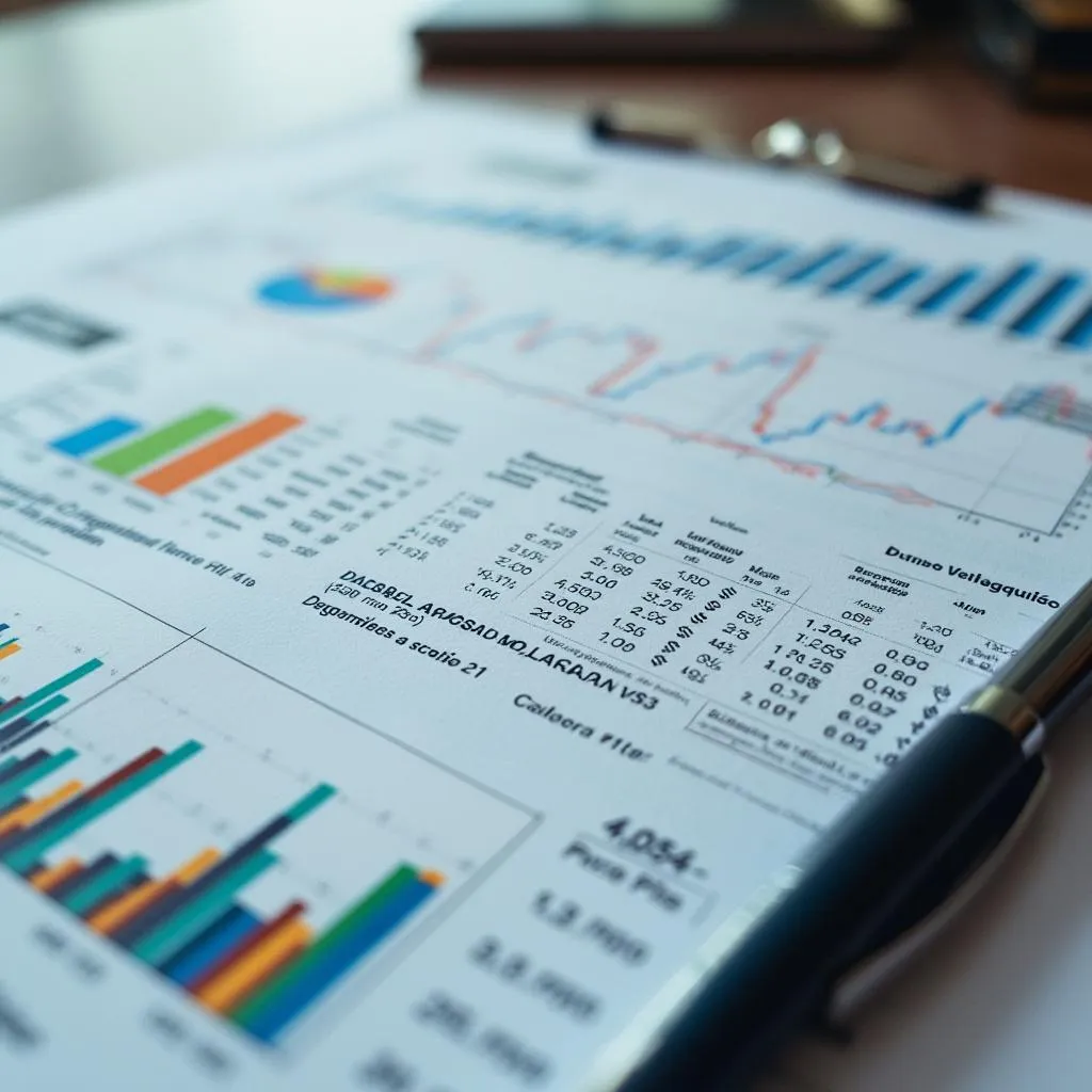 Detalle de informe financiero con gráficos y datos argentinos
